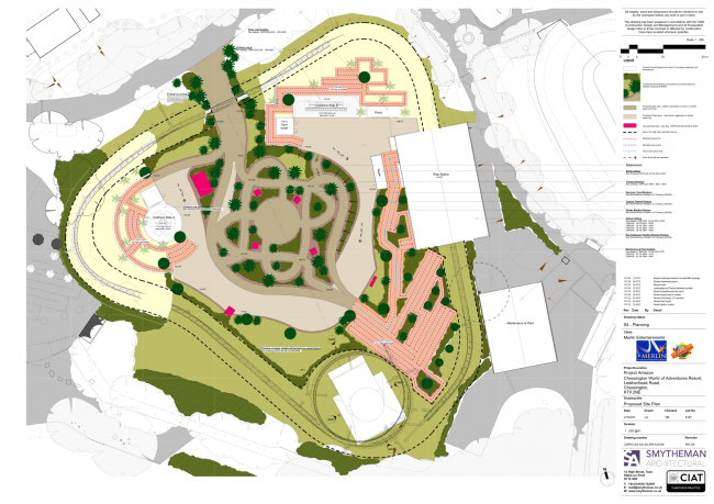 Project Amazon area plan with path layout similar to Jumanji game board. 